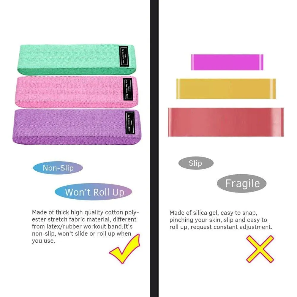 105lb Long Resistance Loop Band Set Unisex Fitness Yoga Elastic Bands Hip Circle Thigh Squat Band Workout Gym Equipment for Home