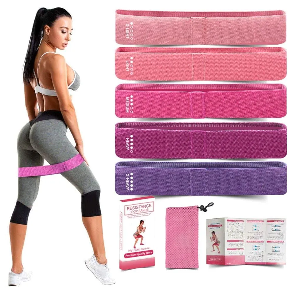 105lb Long Resistance Loop Band Set Unisex Fitness Yoga Elastic Bands Hip Circle Thigh Squat Band Workout Gym Equipment for Home
