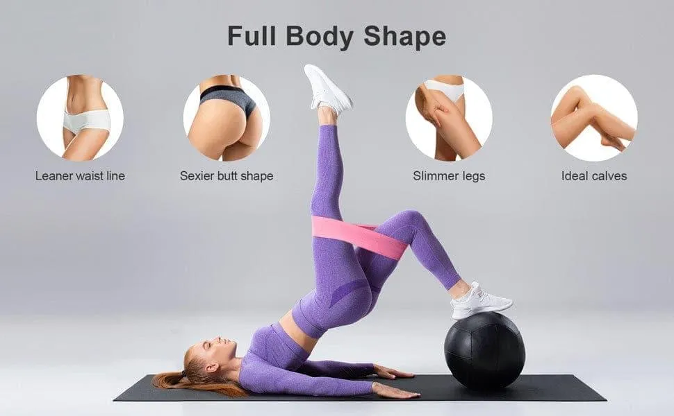 105lb Long Resistance Loop Band Set Unisex Fitness Yoga Elastic Bands Hip Circle Thigh Squat Band Workout Gym Equipment for Home