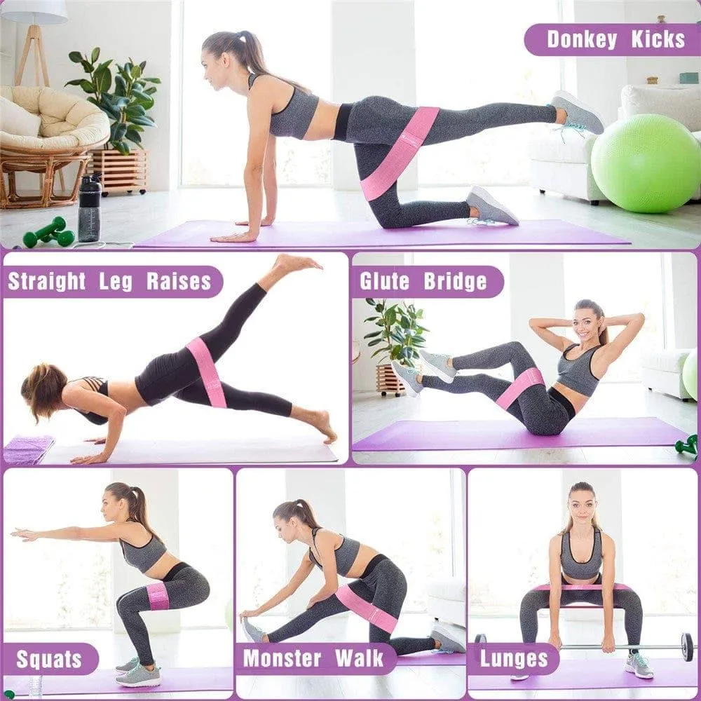 105lb Long Resistance Loop Band Set Unisex Fitness Yoga Elastic Bands Hip Circle Thigh Squat Band Workout Gym Equipment for Home