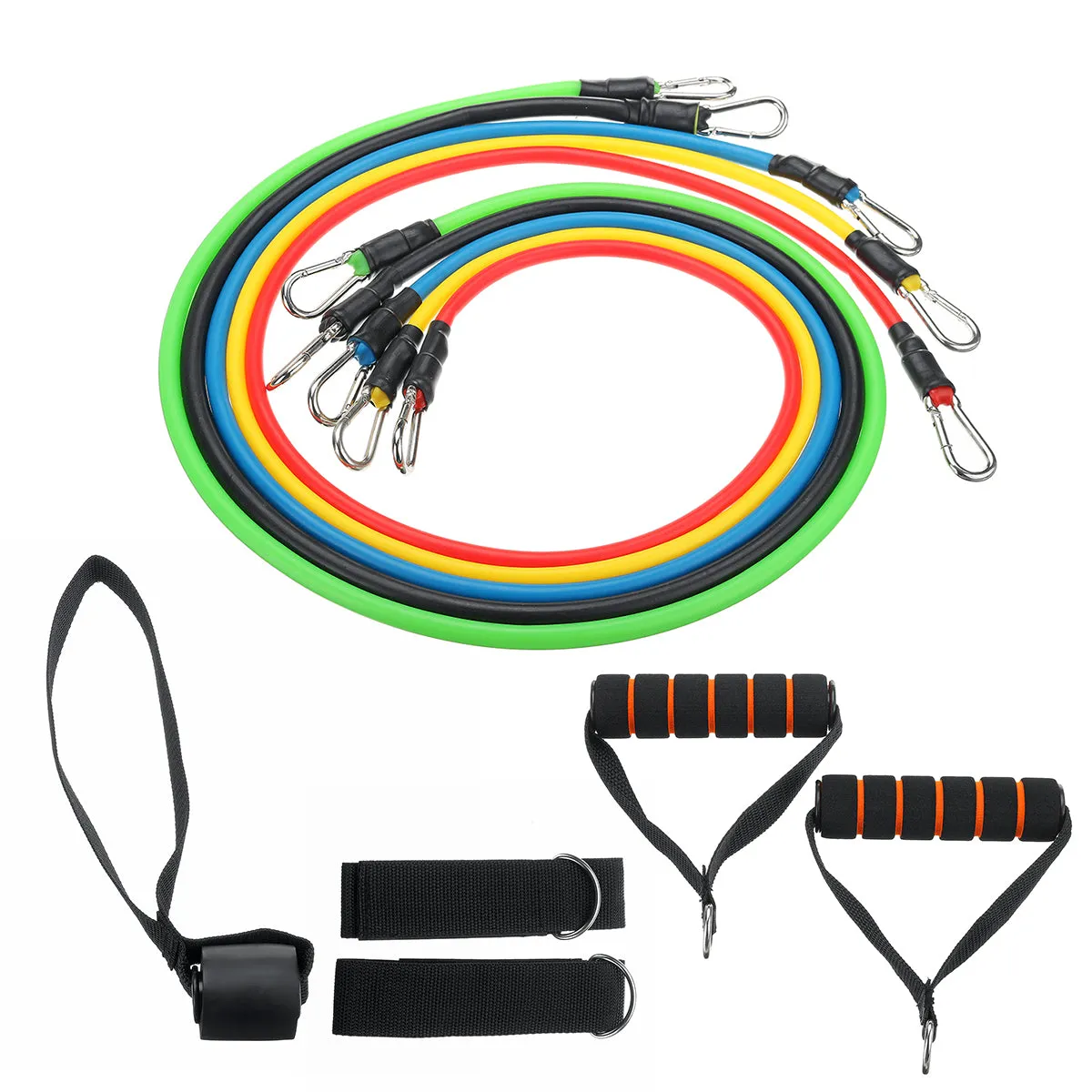 11Pcs Yoga Pilates Resistance Bands Set for Abs Exercise and Fitness Tube Workout Bands Gym Training