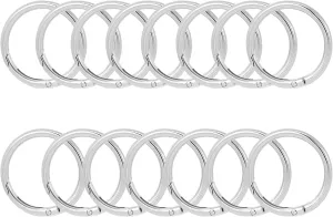 15 PCS Circle Clips Rings 1.57 Inches O Ring Keychain Round Carabiner Clip Trigger Spring O Rings Round Buckles for Keychains Loose Leaf Binder Ring for Keyrings Buckle Bags Purses (Silver)