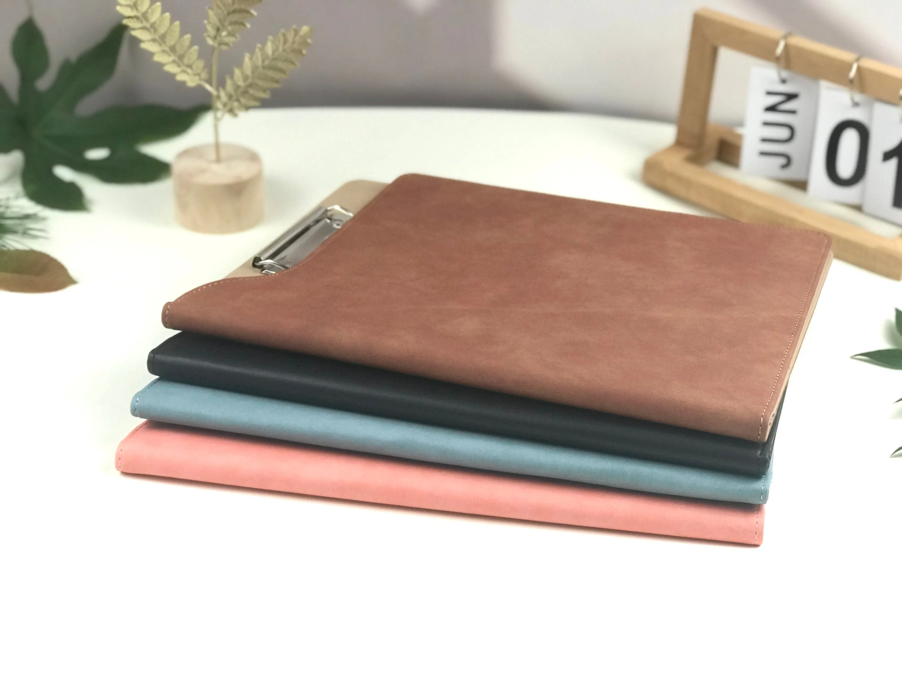 15 pcs Custom Leather Portfolio, Vegan Leather Clipboard with Personalised Engraving, Fits for A4/ Legal paper, Document Holder, School/Office Gift