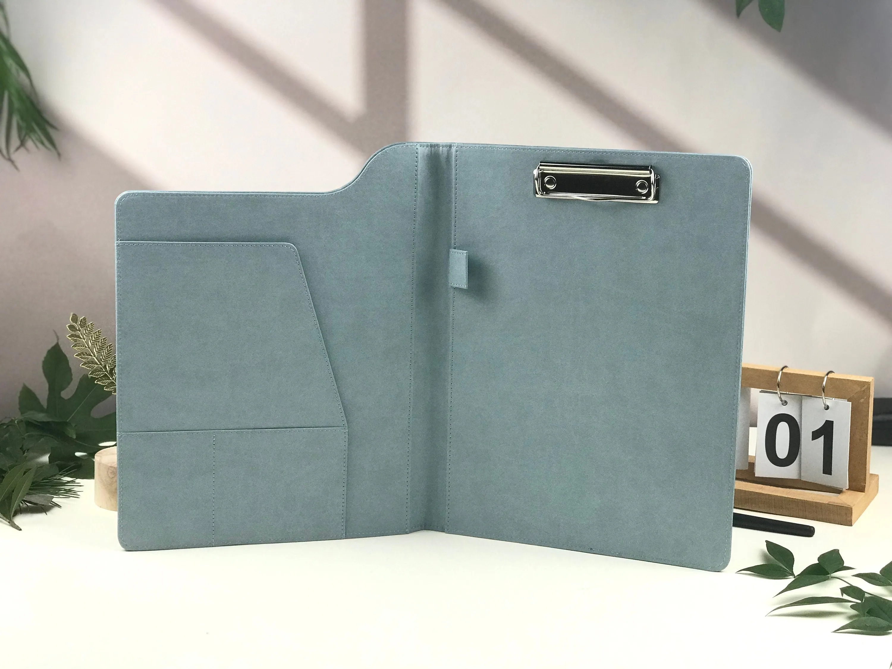 15 pcs Custom Leather Portfolio, Vegan Leather Clipboard with Personalised Engraving, Fits for A4/ Legal paper, Document Holder, School/Office Gift