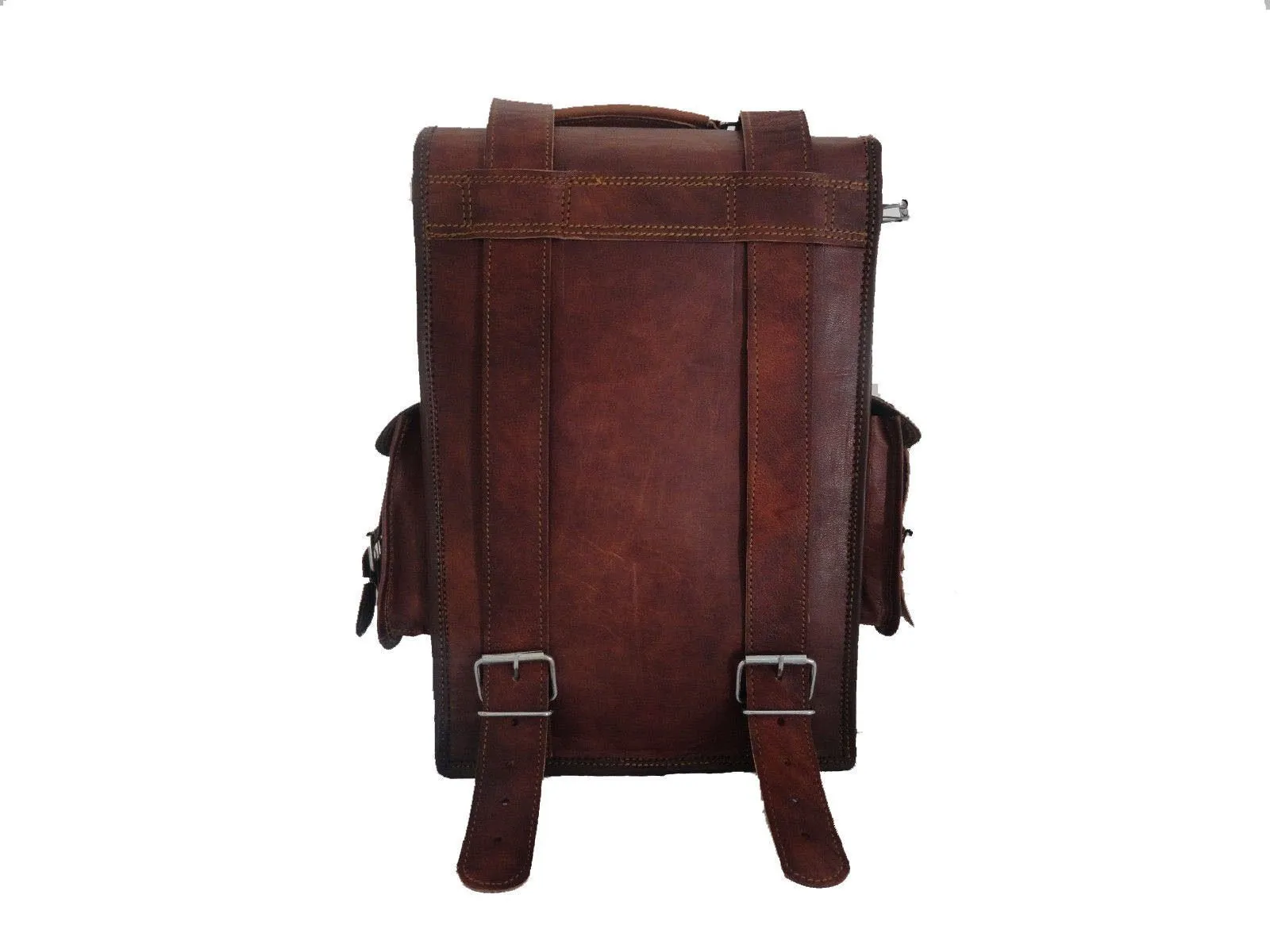15" Vintage Leather Backpack Laptop Messenger Bag
