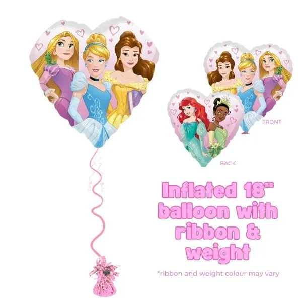 18" Disney Princess Heart Foil Balloons