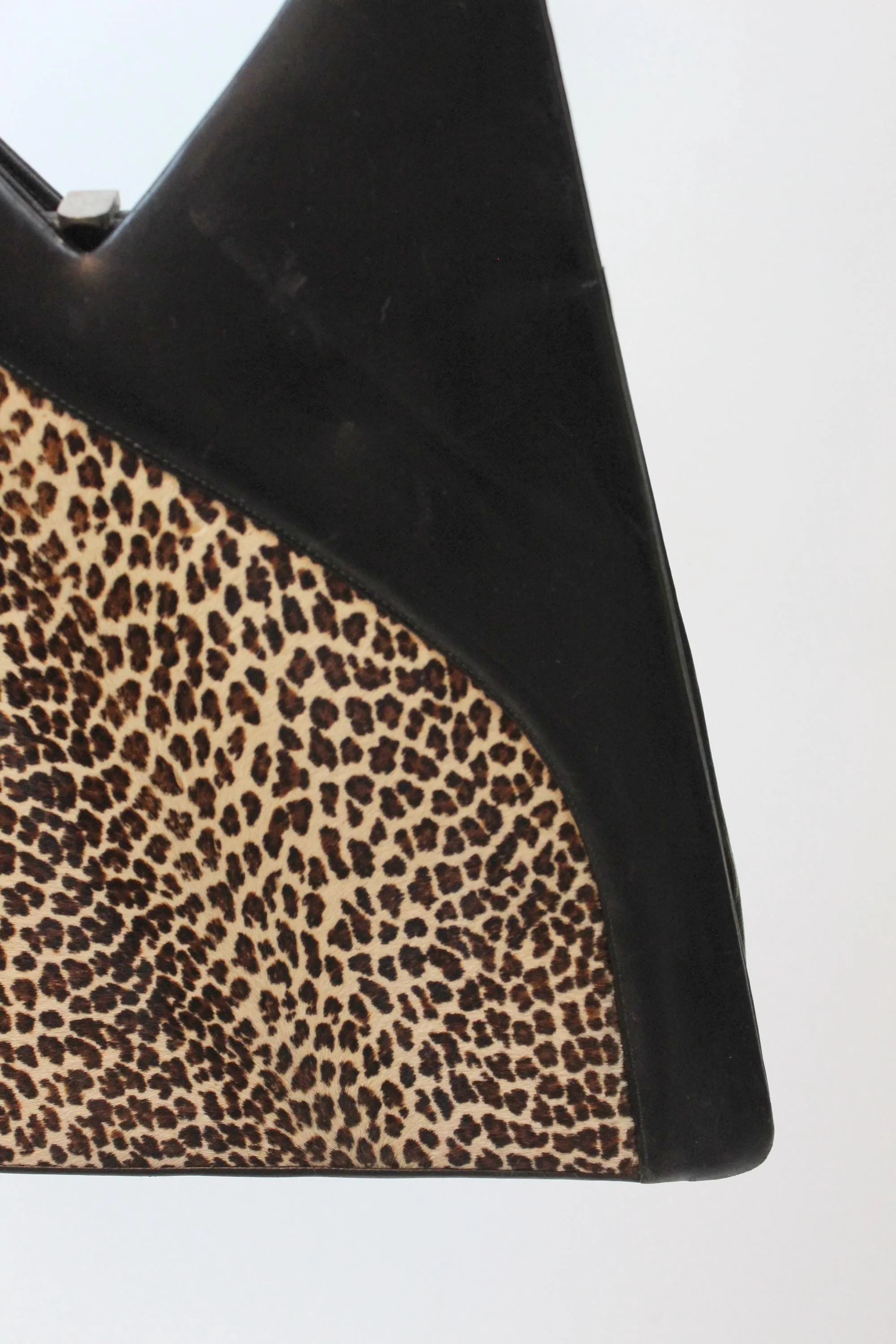 1960s STRUCTURED trapezoid leopard handbag PURSE | new fall winter