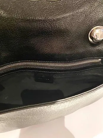 2000s GUCCI BLACK LEATHER BLONDIE FLAP BAG