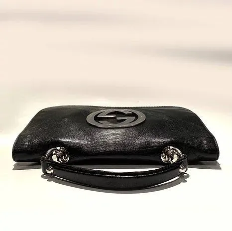 2000s GUCCI BLACK LEATHER BLONDIE FLAP BAG