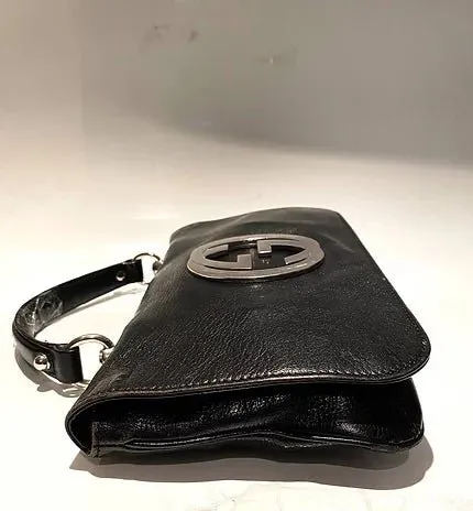 2000s GUCCI BLACK LEATHER BLONDIE FLAP BAG