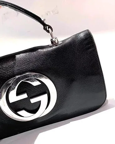 2000s GUCCI BLACK LEATHER BLONDIE FLAP BAG