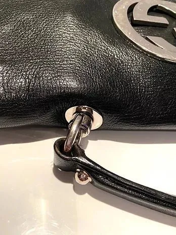 2000s GUCCI BLACK LEATHER BLONDIE FLAP BAG