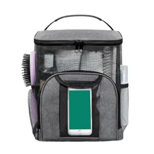 2024 Portable Shower Caddy Tote Bag, Large Capacity Shower Caddy Tote Bag, Quick Dry Mesh Hanging Toiletry Bag, Separate Compartment, Hanging Toiletry Bath Bag for Student, Gym, Camp, Travel (Grey)