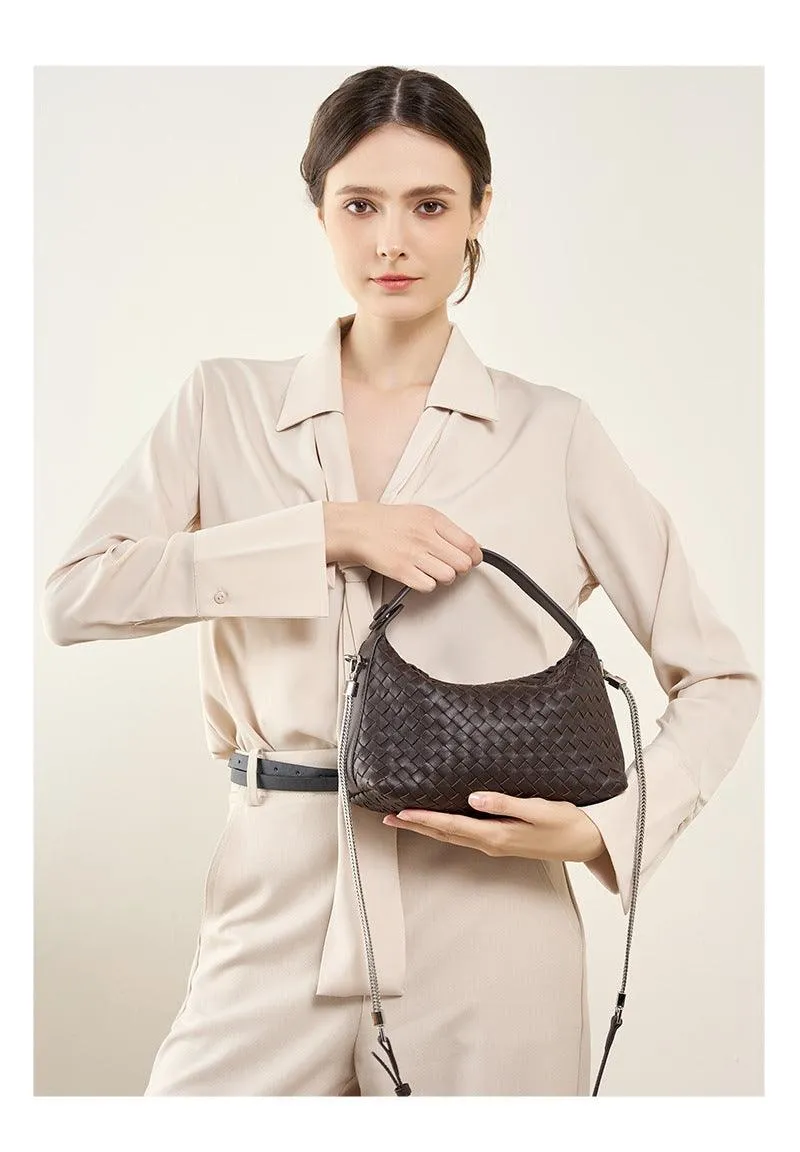 2024 Summer Collection: Luxurious Lambskin Woven Handbag for Women |  Handcrafted Versatile Vintage-Inspired Shoulder Crossbody Bag
