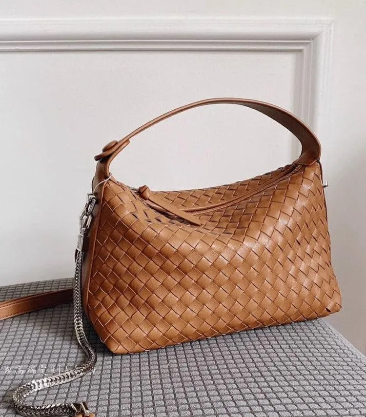 2024 Summer Collection: Luxurious Lambskin Woven Handbag for Women |  Handcrafted Versatile Vintage-Inspired Shoulder Crossbody Bag