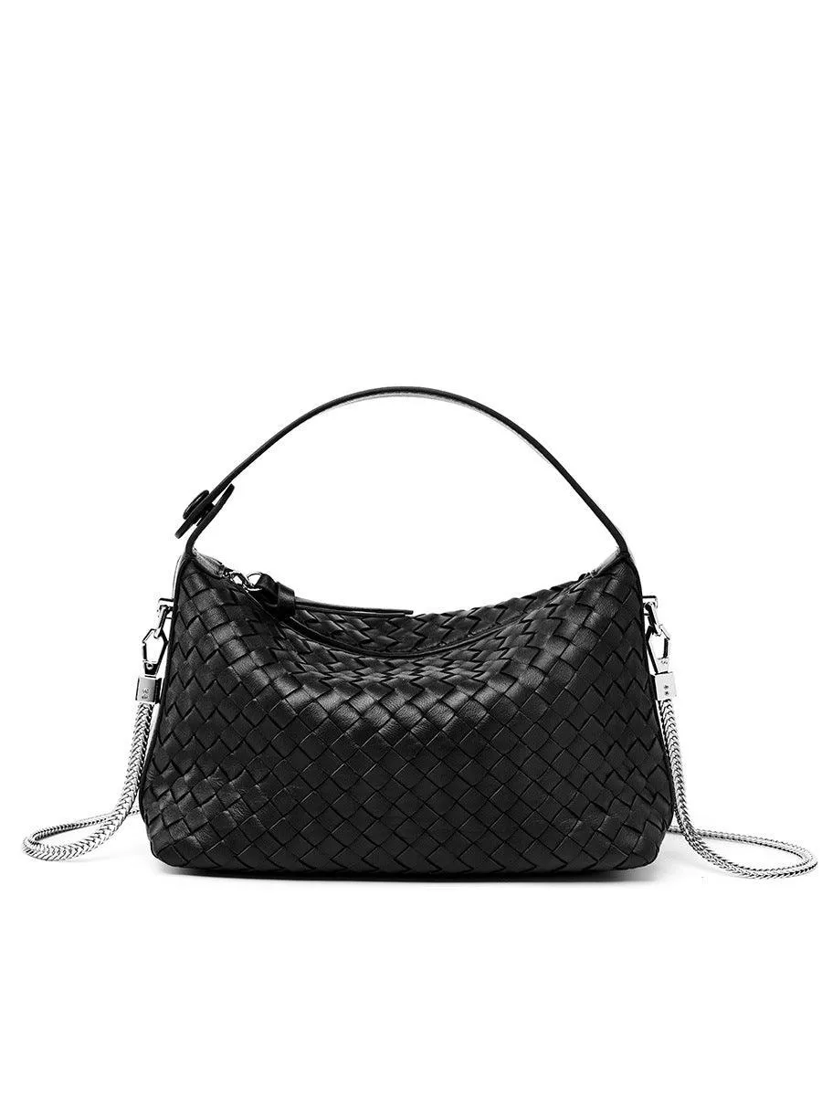 2024 Summer Collection: Luxurious Lambskin Woven Handbag for Women |  Handcrafted Versatile Vintage-Inspired Shoulder Crossbody Bag