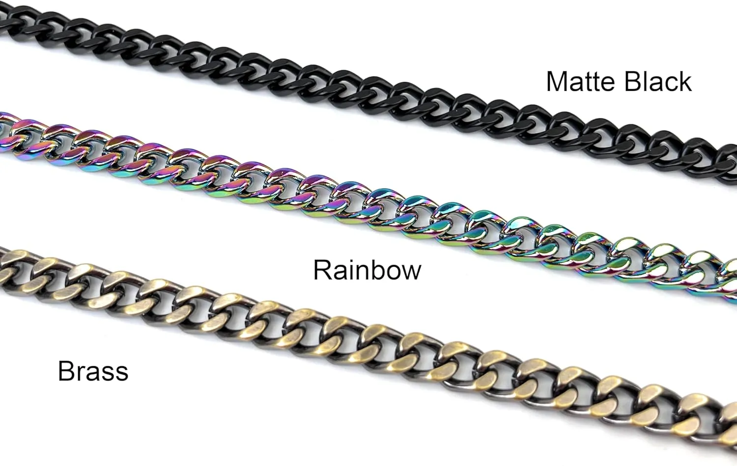 24 Inch Metal Matte Black Purse Chain Purse Strap Handheld Underarm Link Chain Replacement for Clutch Wristlet Baguette Bag Handbag Tote Bag
