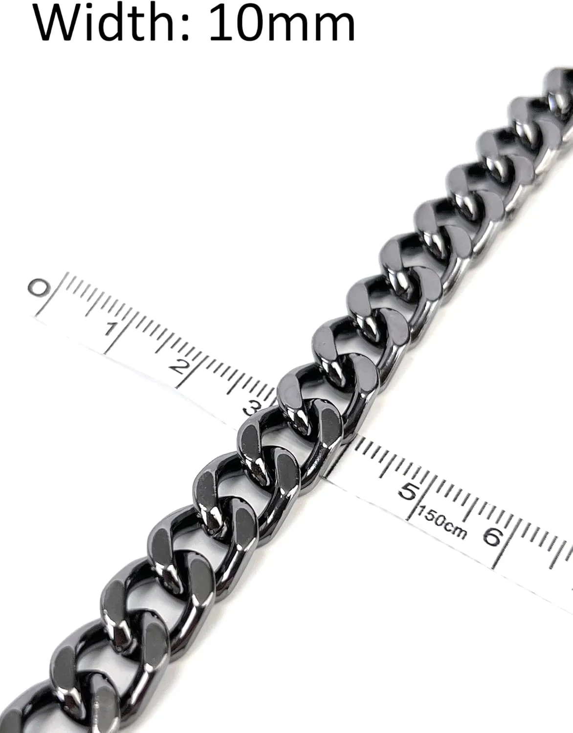 24 Inch Metal Matte Black Purse Chain Purse Strap Handheld Underarm Link Chain Replacement for Clutch Wristlet Baguette Bag Handbag Tote Bag