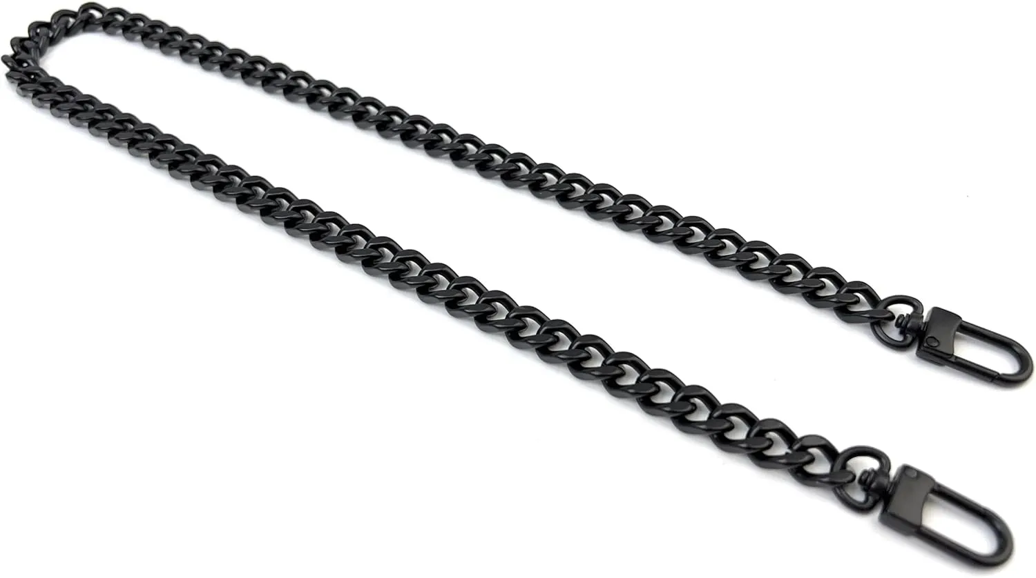 24 Inch Metal Matte Black Purse Chain Purse Strap Handheld Underarm Link Chain Replacement for Clutch Wristlet Baguette Bag Handbag Tote Bag