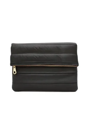 AMARO LUXE FOLDOVER CLUTCH STRIPE BLACK