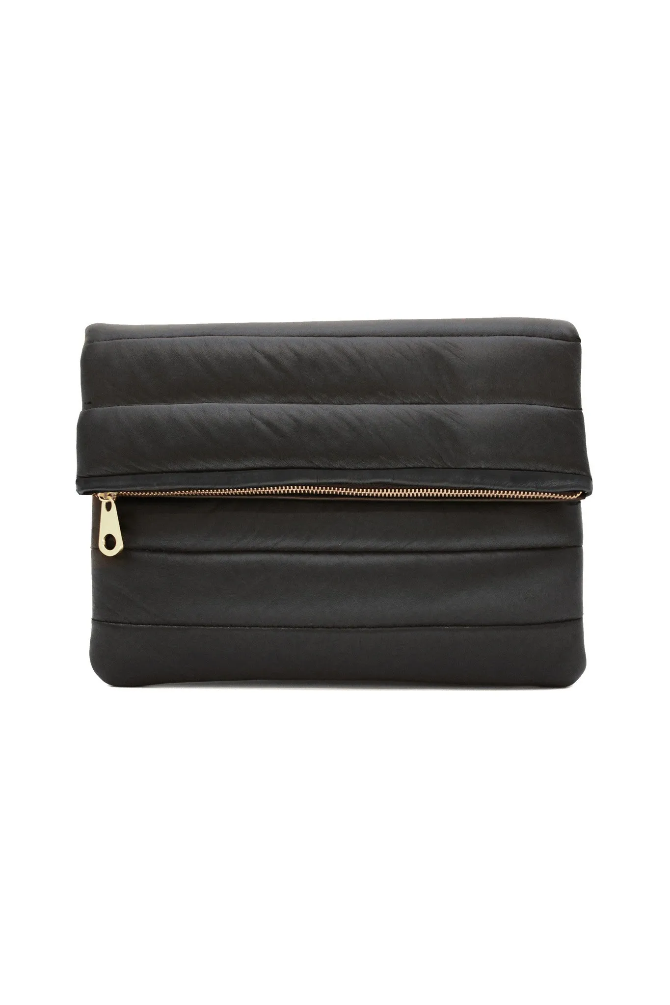 AMARO LUXE FOLDOVER CLUTCH STRIPE BLACK