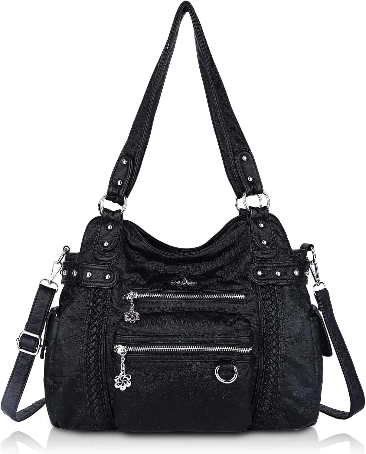 Angel Kiss Hobo Handbags for Women Soft PU Leather Shoulder Handbags Ladies Purses
