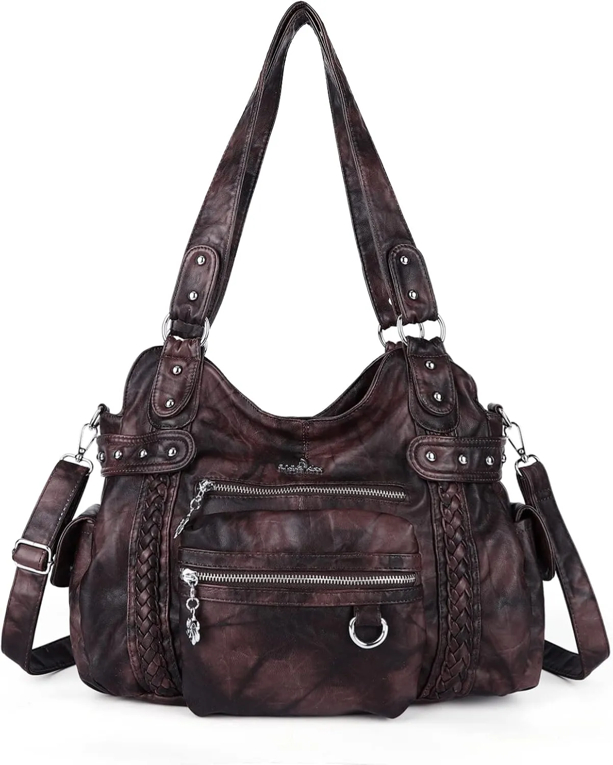 Angel Kiss Hobo Handbags for Women Soft PU Leather Shoulder Handbags Ladies Purses