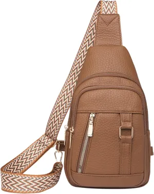 Anti Theft Crossbody Bags for Women 2024 New Upgrade Leather Fanny Pack for Girls,Trendy Backpack Chest Bag with Adjustable Strap,cross Body Bag for Outdoor Travel Hiking Sports