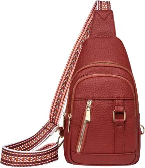 Anti Theft Crossbody Bags for Women 2024 New Upgrade Leather Fanny Packs for Women,trendy Backpack Chest Bag with Adjustable Strap,cross Body Bag for Hiking Travel Outdoor Sports