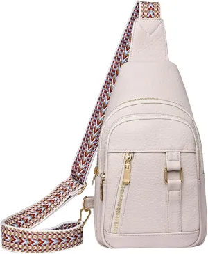 Anti Theft Crossbody Bags for Women 2024 New Upgrade Leather Fanny Packs for Women,trendy Backpack Chest Bag with Adjustable Strap,cross Body Bag for Hiking Travel Outdoor Sports