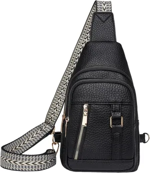 Anti Theft Crossbody Bags for Women Leather Fanny Packs for Women,trendy Backpack Chest Bag with Adjustable Strap,cross Body Bag for Outdoor Travel Hiking Sports