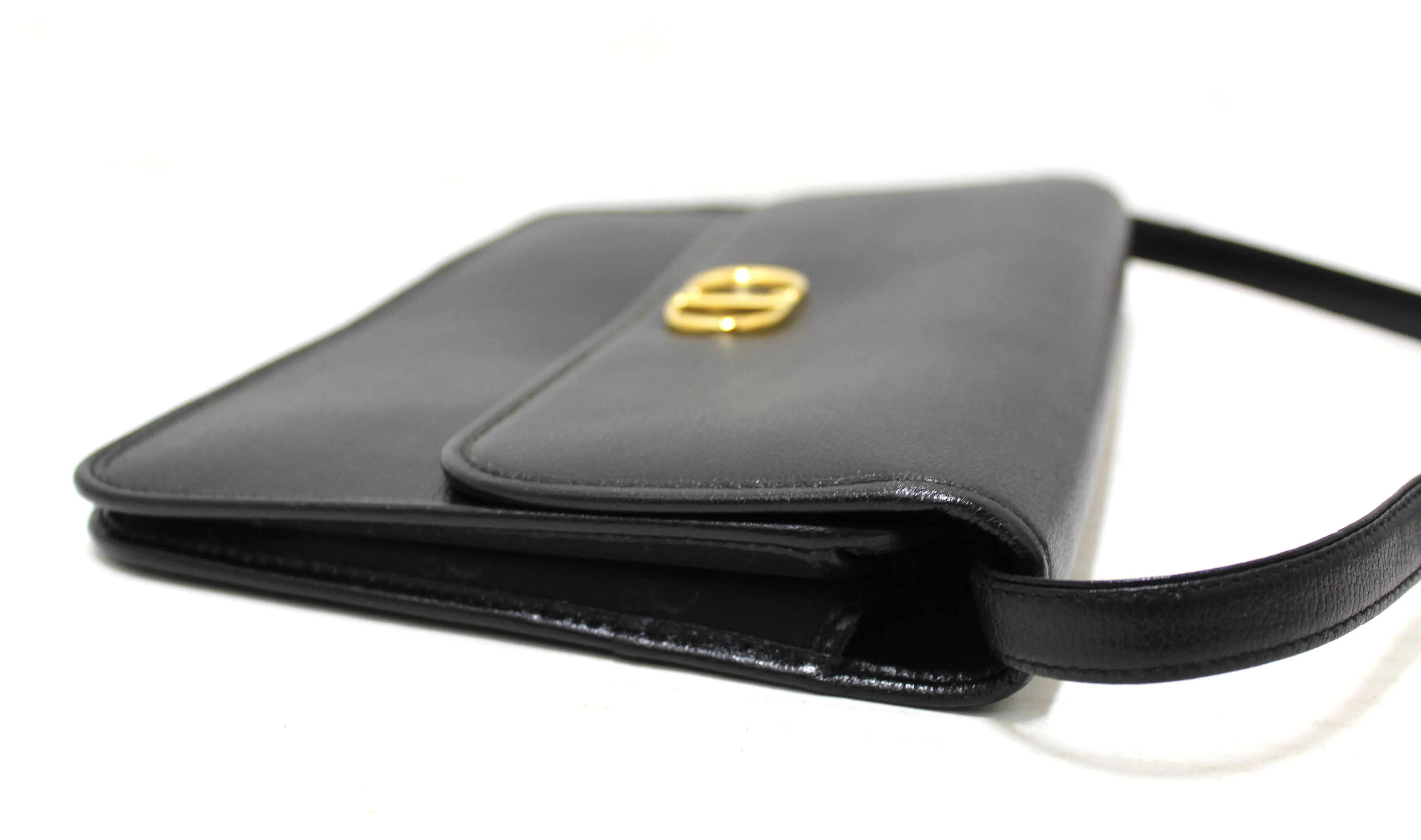 Authentic Christian Dior Vintage Black Crossbody Messenger Bag