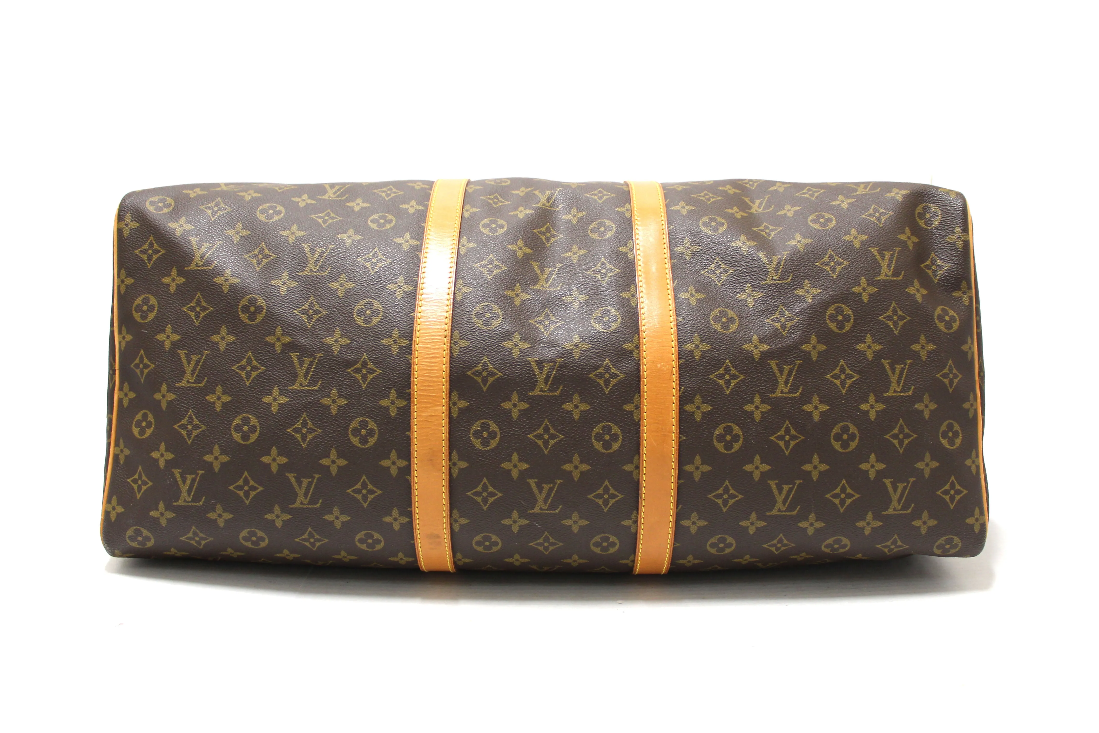 Authentic Louis Vuitton Classic Monogram Keepall 60 Travel Bag