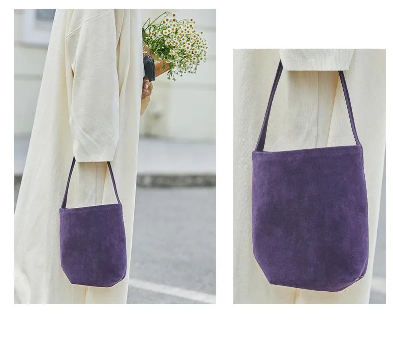 Autumn & Winter New Suede Leather Shoulder Bucket Bag | Minimalist Daily Commuter Bucket Bag for Women