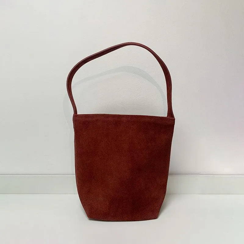 Autumn & Winter New Suede Leather Shoulder Bucket Bag | Minimalist Daily Commuter Bucket Bag for Women