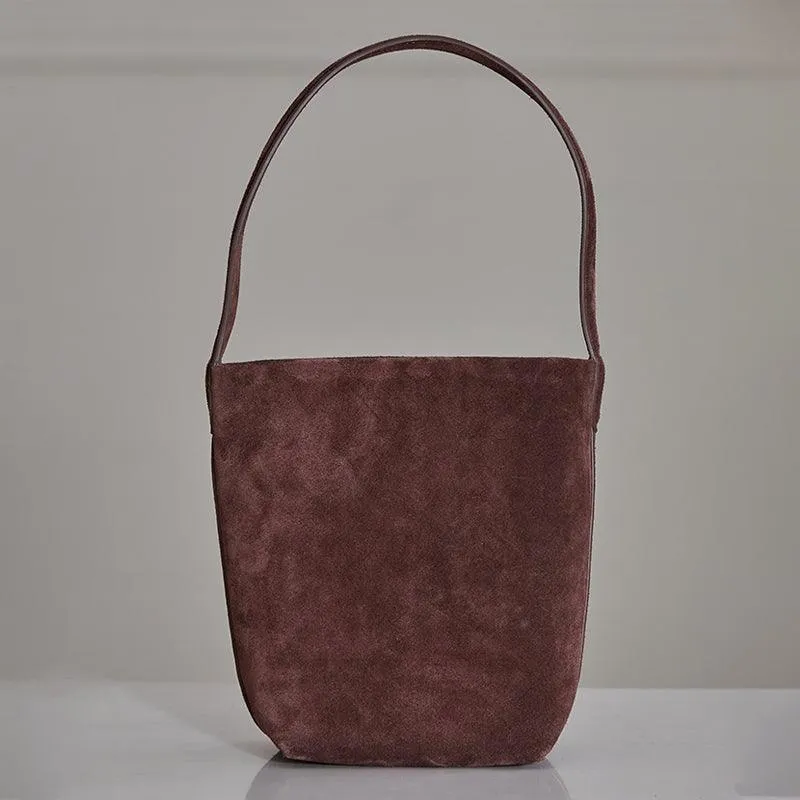 Autumn & Winter New Suede Leather Shoulder Bucket Bag | Minimalist Daily Commuter Bucket Bag for Women
