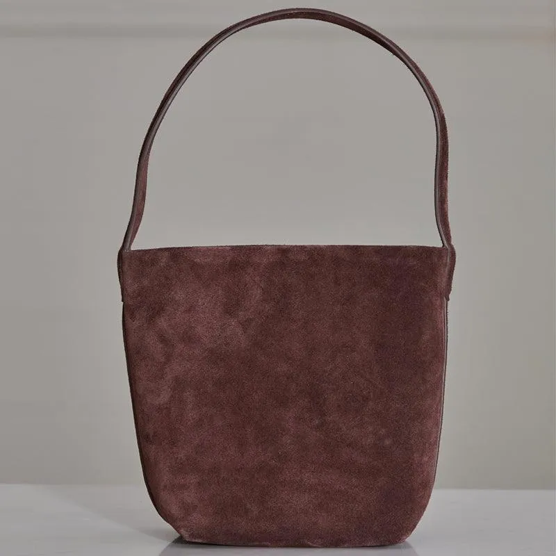 Autumn & Winter New Suede Leather Shoulder Bucket Bag | Minimalist Daily Commuter Bucket Bag for Women