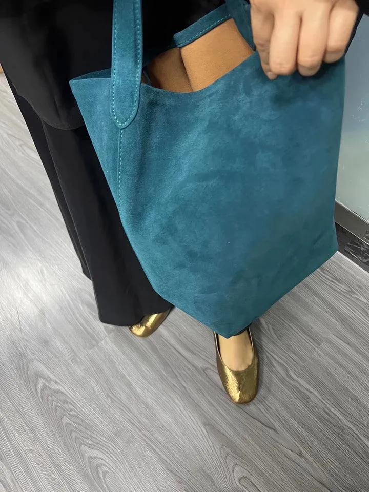 Autumn & Winter New Suede Leather Shoulder Bucket Bag | Minimalist Daily Commuter Bucket Bag for Women