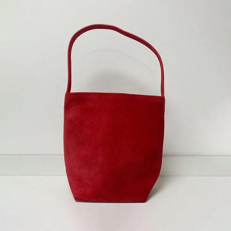 Autumn & Winter New Suede Leather Shoulder Bucket Bag | Minimalist Daily Commuter Bucket Bag for Women