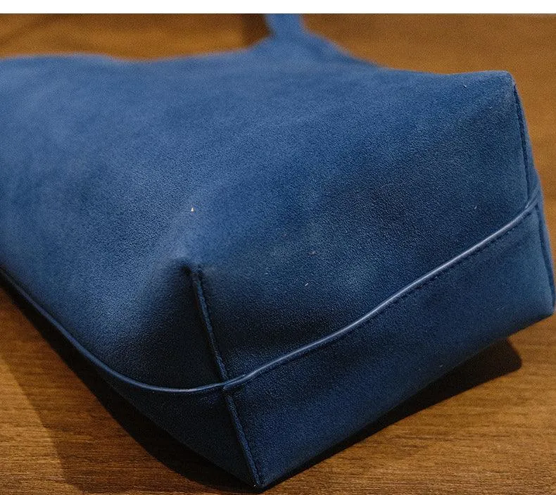 Autumn & Winter New Suede Leather Shoulder Bucket Bag | Minimalist Daily Commuter Bucket Bag for Women