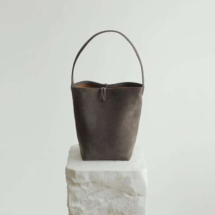 Autumn & Winter New Suede Leather Shoulder Bucket Bag | Minimalist Daily Commuter Bucket Bag for Women