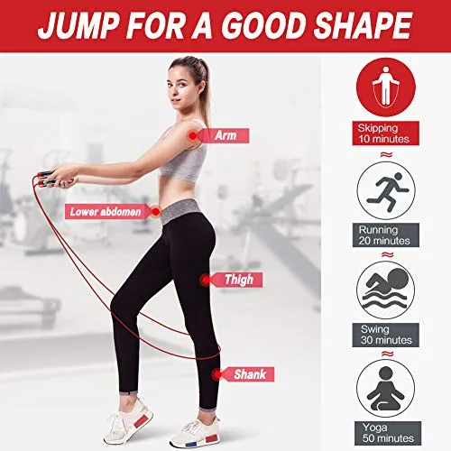 AUTUWT Weighted Skipping Rope 1LB,Heavy Jump Rope 3 Meter Adjustable Length Bearing Tangle-Free Skipping Ropes For Adult Fitness,CrossFit, Boxing, MMA, Fitness Workout, Cardio Exercise