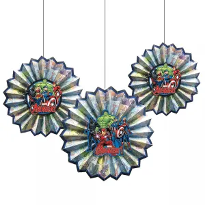 Avengers Powers Unite Fan Paper Decoration 3pcs