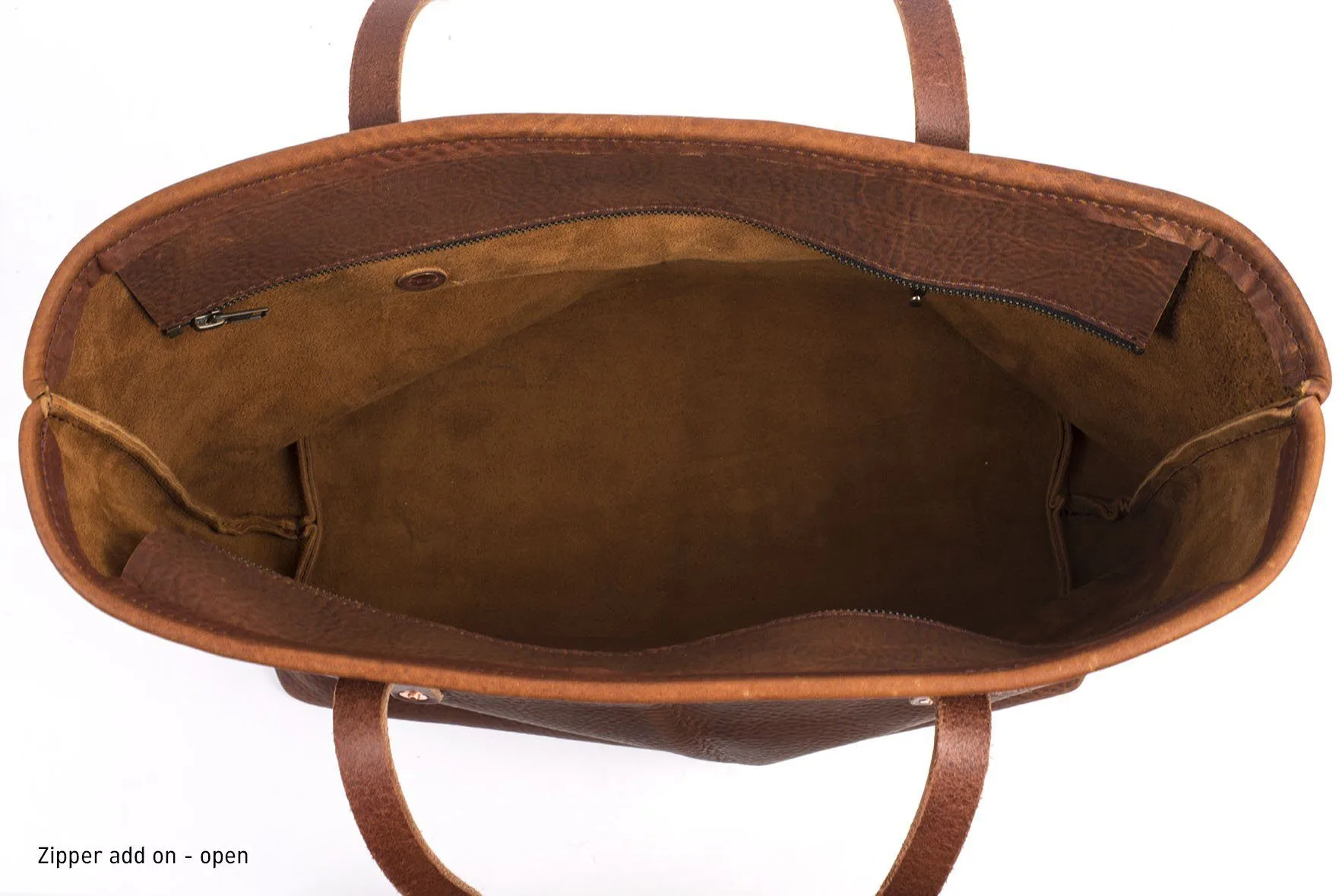 AVERY LEATHER TOTE BAG - MEDIUM - WITH ZIPPER - IN STOCK
