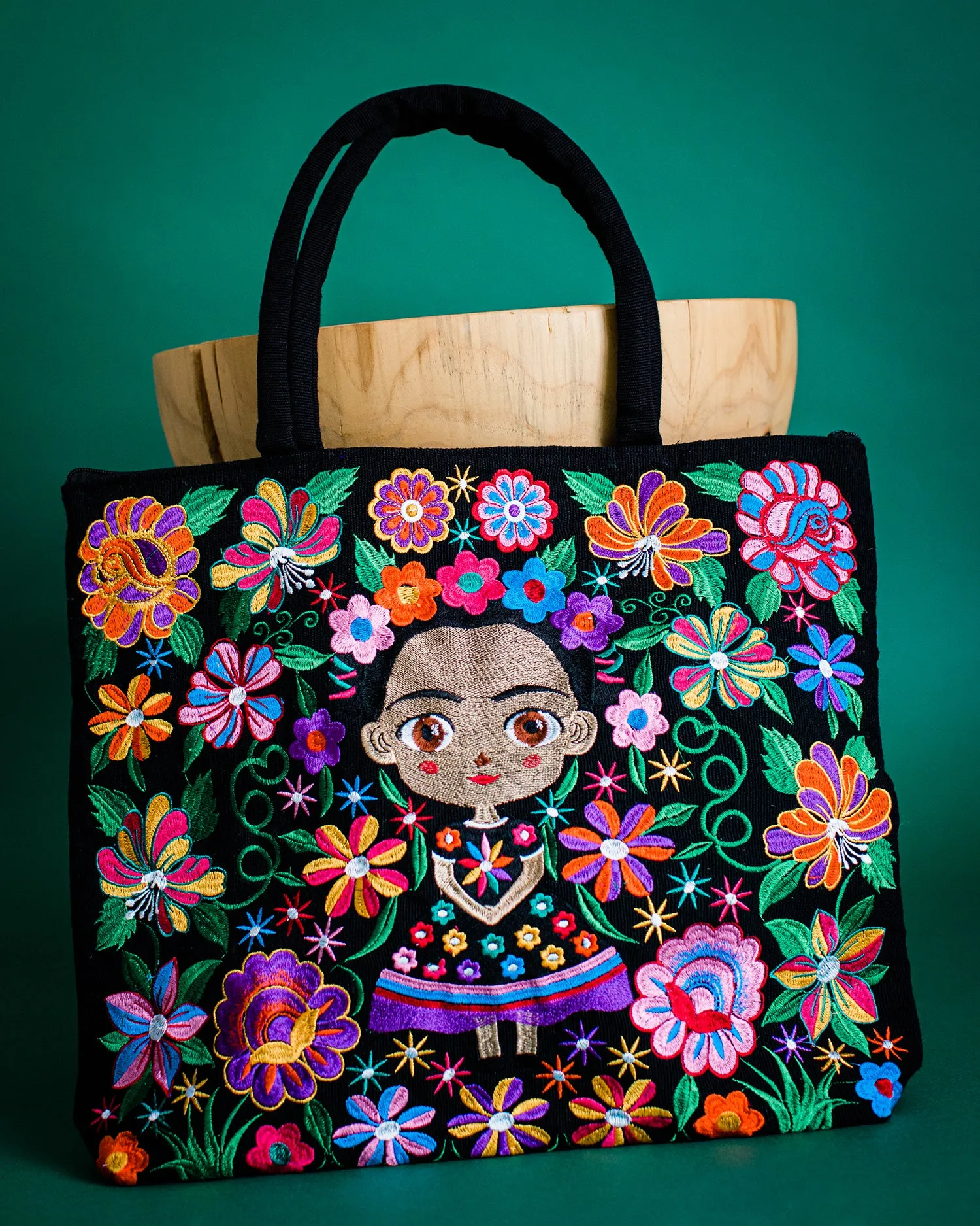 Baby Frida Kahlo Embroidered Tote Bag