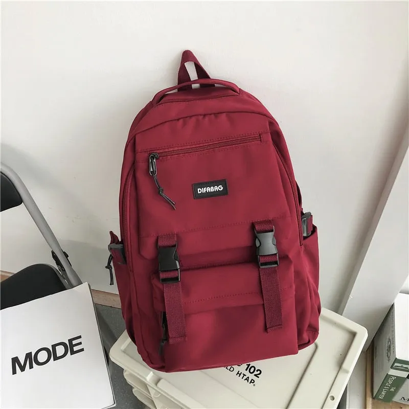 Back to College DCIMOR New Large Capacity Multiple Pockets Waterproof Nylon Backpack Men and Women Insert Buckle Travel Bag Unisex Schoolbag