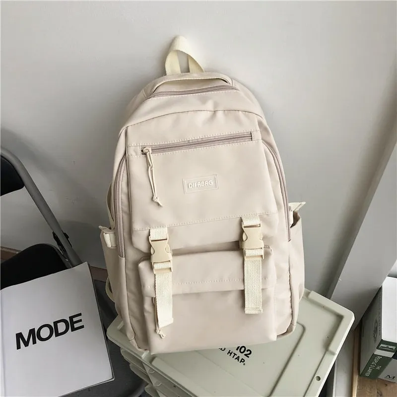 Back to College DCIMOR New Large Capacity Multiple Pockets Waterproof Nylon Backpack Men and Women Insert Buckle Travel Bag Unisex Schoolbag