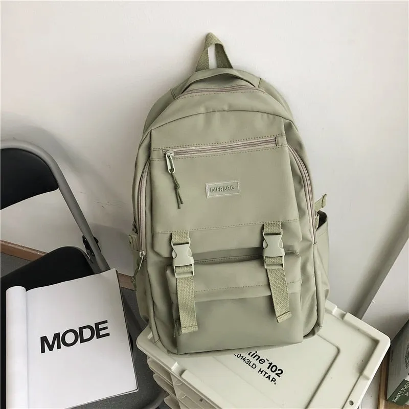 Back to College DCIMOR New Large Capacity Multiple Pockets Waterproof Nylon Backpack Men and Women Insert Buckle Travel Bag Unisex Schoolbag