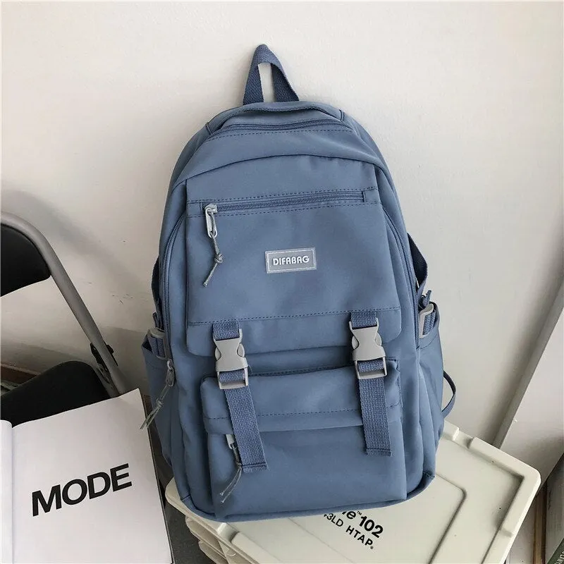 Back to College DCIMOR New Large Capacity Multiple Pockets Waterproof Nylon Backpack Men and Women Insert Buckle Travel Bag Unisex Schoolbag