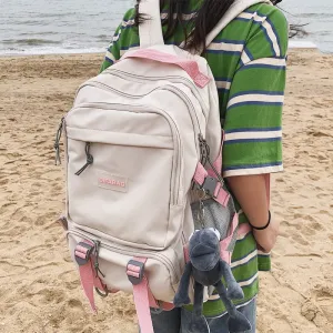 Back to College DCIMOR New Waterproof Nylon Cool Backpack Unisex Large Capacity Travel Bag Multi-pocket Buckle Laptop Backpack Couples Schoolbag